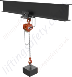 WH C4 QP Manual Hoist Shown on a Geared (Chain Drive) Beam Trolley