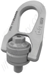 Zinc lamellar coated male bolt-on double articulated swivel load rings (hoist ring) with lifting eye designed for external and offshore use. M10 to M30 metric and 3/8" to 1" imperial thread.