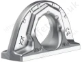 Stainless steel weld-down lifting point that can be loaded on all sides with increase WLL's up to 7.5 tonnes when the load is in the load ring plane.