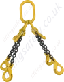 Grade 8 4-Leg Chain Sling with Grab Hooks and Self Locking Hooks