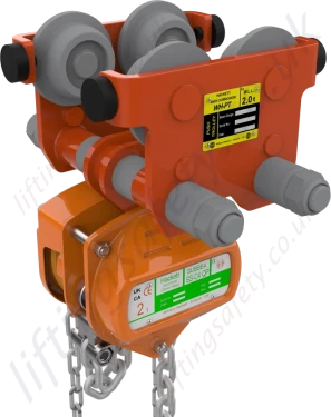 William Hackett C4 Corrosion Protected Combined Chain Hoist and Plain Push Travel Trolley 