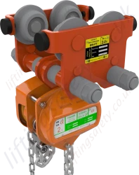 William Hackett C4 Corrosion Protected Combined Chain Hoist and Plain Push Travel Trolley 