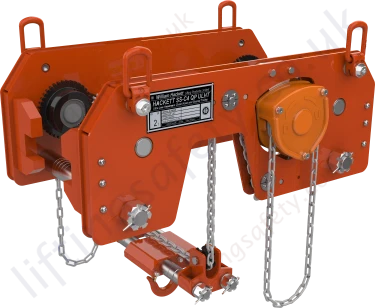  William Hackett Ultra-Low Headroom Chain Hoist and Geared Travel Trolley 