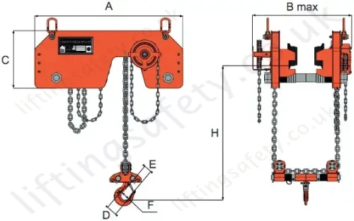 Ultra Low Hoist Dimensional Drawing