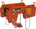 Very low profile hand chain driven manual chain block with built-in chain drive trolley. Capacity options from 1 tonne to 20 tonnes.