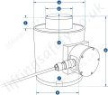Straightpoint Wired Loadsafe Compression Load Cell Dimensions