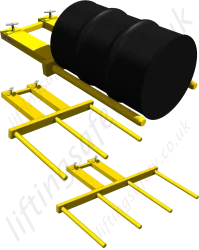 Forklift Drum Tines for Stacking Horizontally Positioned 210L Steel Drums