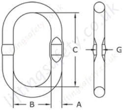 Crosby Welded Master Link Dimensions