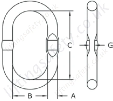 Crosby A344 Welded Master Link Dimensions