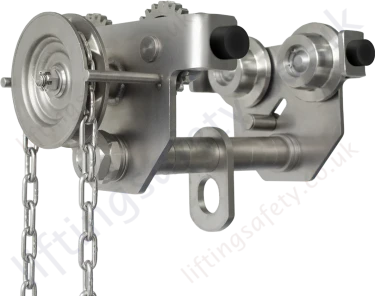 Hadef 18/25 H VA Stainless Steel Geared Travel Beam Trolley