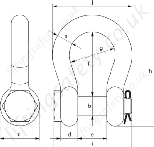 Gp Slim Shackle Line Drawing Side Front Gp Slim Shackle Line Drawing Side Front