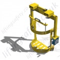 210L Universal Fork truck Mounted (and crane slung) Drum Rotator. Rotation by Crank Handle or by Loop Chain - 360kg