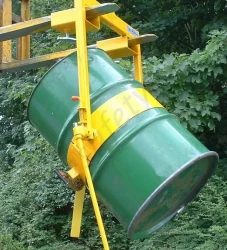 Fork Lift Truck (and Overhead Crane Slung) Capstan Operated Crane Slung Drum Rotator - 250kg