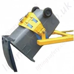 Fork Truck Mounted Multi Purpose Wheelie Bin Rotator for Waste Transfer To Larger Skips - 360kg