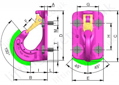 Vabh B Excavator Hook Dimensions