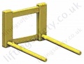 Fork Lift Truck Carriage Mounted Paper Reel Lifting Tines. 70mm Diameter Pins - 1000kg