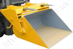 Manual Lever Action Tipping Scoop ForkLift Truck Attachment. 