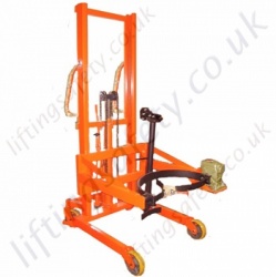 Trolley Truck Mounted Manually Manoeuvred Floor Operated Hydraulic Drum Rotator. Lift Height 1350mm to the Base of the vertical Drum - 350kg