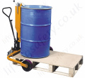 Manually Operated Hydraulic Pallet Drum Truck with Rim Grip Lifting Action, 250kg Capacity